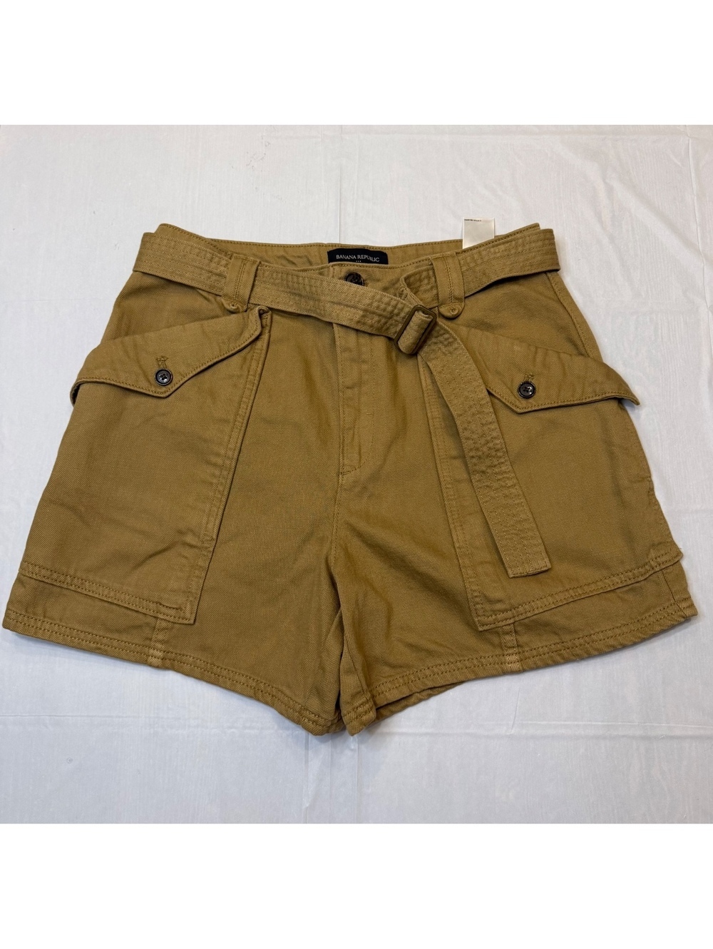 Banana Republic 100% Cotton High Rise Belted Utility Cargo Shorts